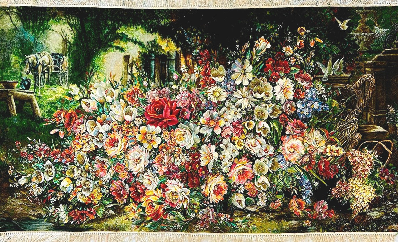 Art Rug 100% Handmade "Large Flower"