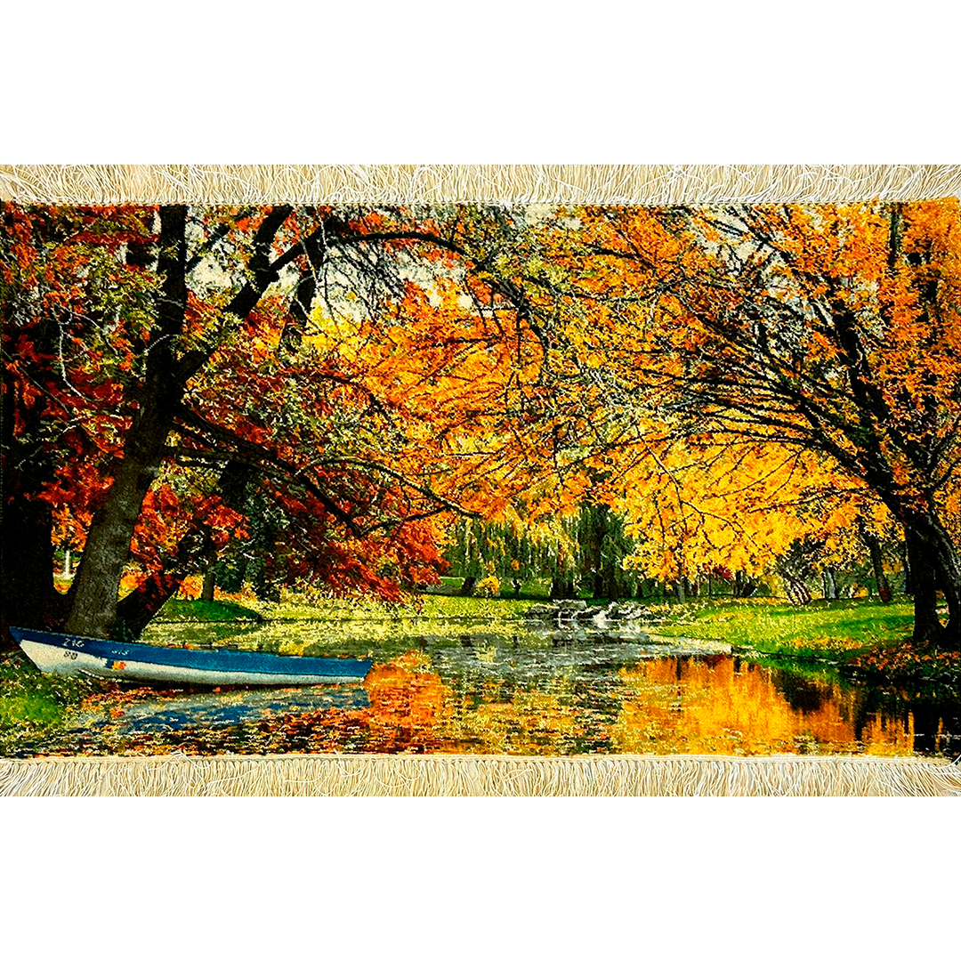 Art Rug 100% Handmade "Autumn And The Boat"